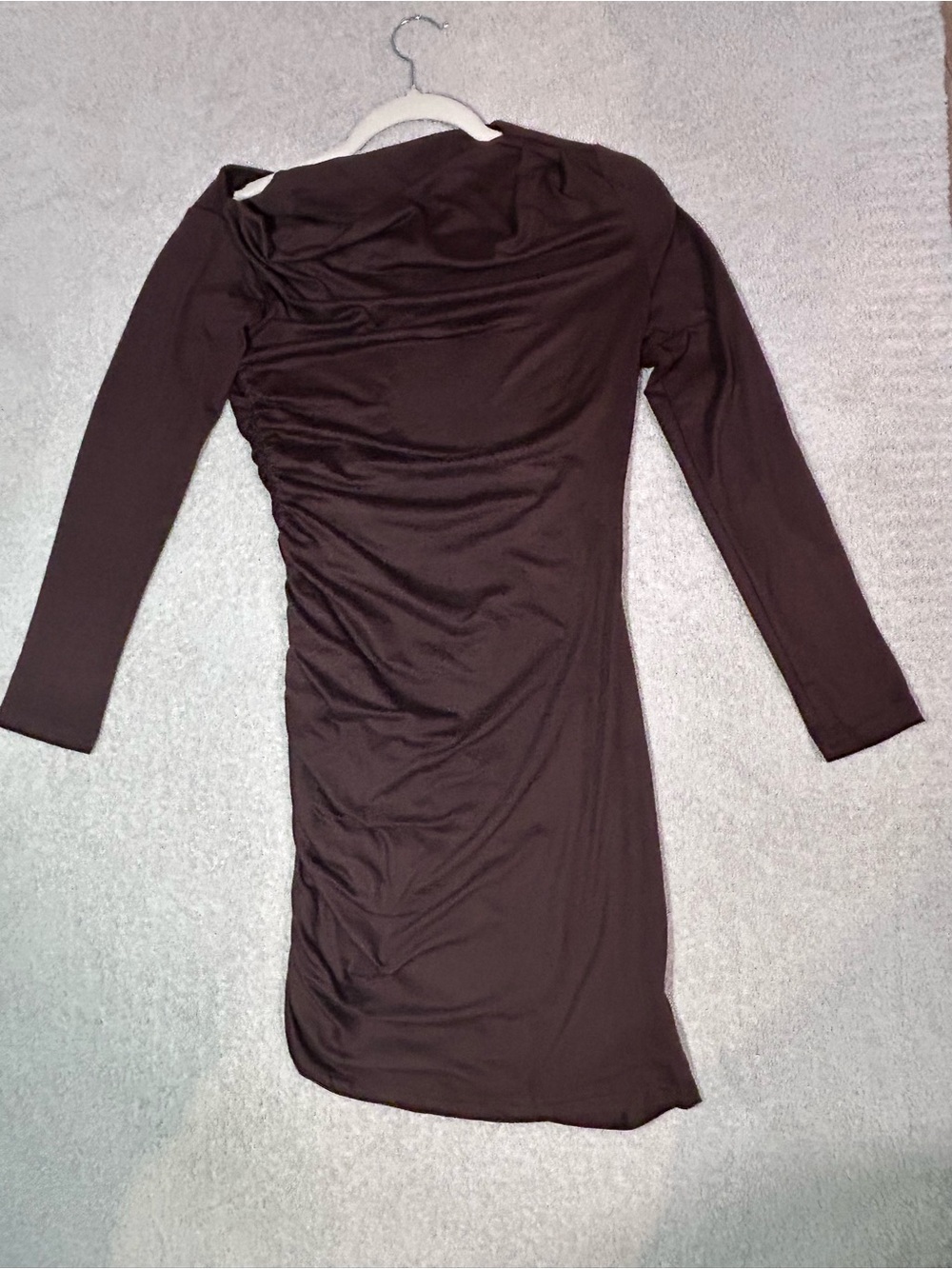 Women’s Long Sleeve Ruched Bodycon Dress - Black